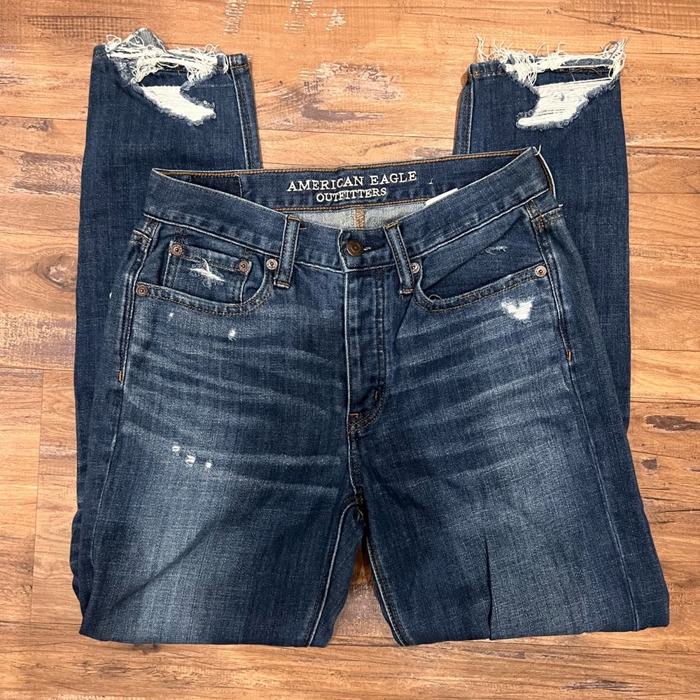 Distressed Blue Jeans - Picture 3 of 4
